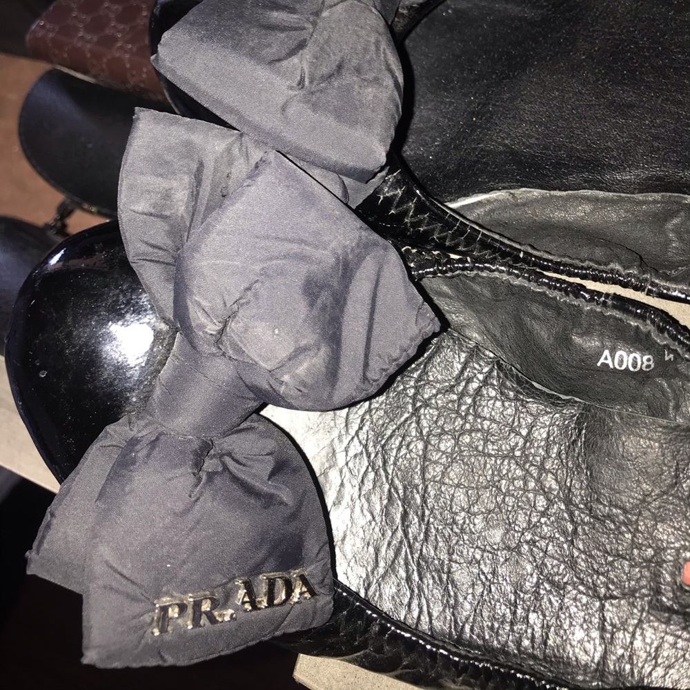Prada Ballerina flats w Puffer bow